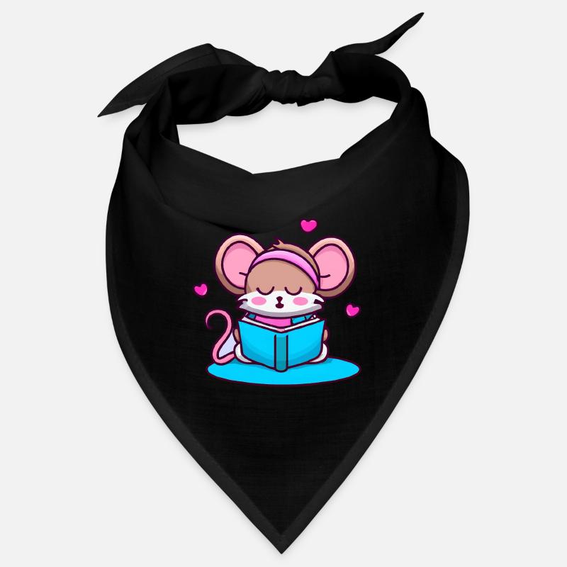 Mouse Book Reading Heart Bookworm Bandana