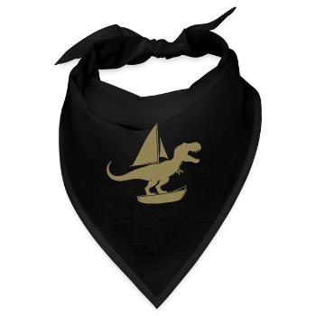 Minimalistische Jolle mit T-Rex Sommer - Bandana - Schwarz - Vorne