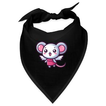 Himmlische Maus: Ein Engelchen mit Flügeln - Bandana - Schwarz - Vorne