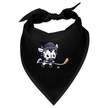 Eishockeyspieler Zebra - Tierischer Spielspaß auf - Bandana - Schwarz - Vorne
