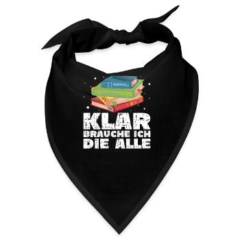 Bücher lesen Bücherwurm - Bandana - Schwarz - Vorne