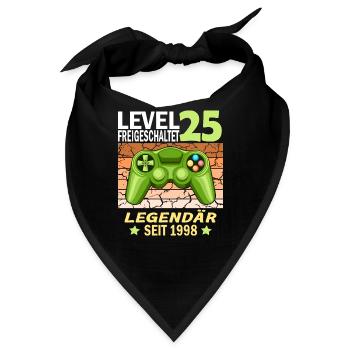 25. Geburtstag Gamer zocken Geburtstjahr 1998 - Bandana - Schwarz - Vorne