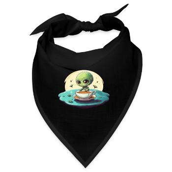 grünes alien kaffee kaffeetrinker - Bandana - Schwarz - Vorne