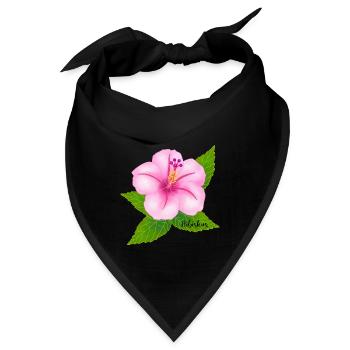 Hibiskus - Bandana - Schwarz - Vorne
