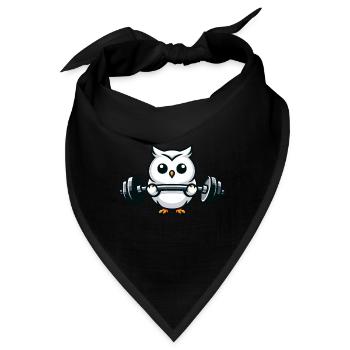 Schneeeule Gewichtheber Hantel Fitness Workout - Bandana - Schwarz - Vorne