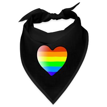 Regenbogen Herz bunt Geschenkidee LGBT - Bandana - Schwarz - Vorne