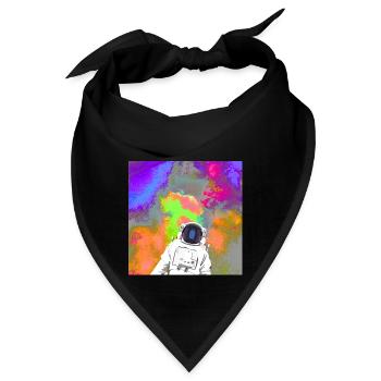 Astronaut vor Weltall Supernova Kunstwerk - Bandana - Schwarz - Vorne
