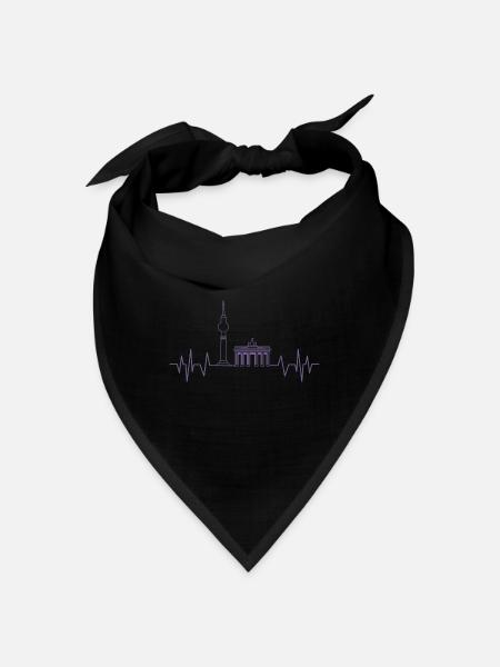 Berlin Heartbeat Design TV Tower and - Bandana - black - Front