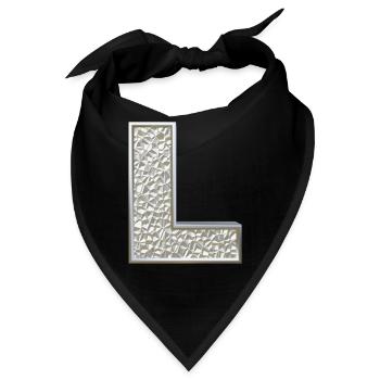 L, letter, initial, monogram, - Bandana - Schwarz - Vorne