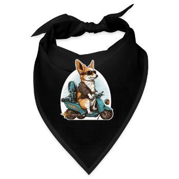 Walisischer Corgi Pembroke - Bandana - Schwarz - Vorne