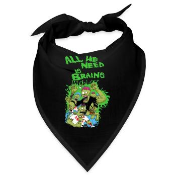zombies love brains - Bandana - Schwarz - Vorne