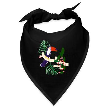 Tropisches Tukan - Bandana - Schwarz - Vorne