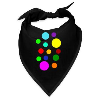 Bunte Punkte - Bandana - Schwarz - Vorne