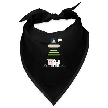 Alien abducting Cow - Bandana - Schwarz - Vorne