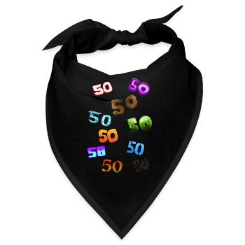 50. Geburtstag, 50. Geburtstag, 50. Geburtstag - Bandana - Schwarz - Vorne