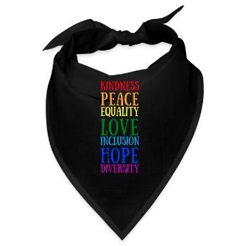 lgbtq, lgbt, gay pride, schwul, regenbogen, pride - Bandana - Schwarz - Vorne