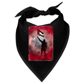 Palästina-Flagge Lebt Materie Grunge - Bandana - Schwarz - Vorne