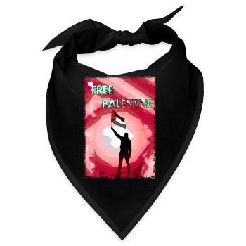 Kostenlose Palästina-Flagge P5 - Bandana - Schwarz - Vorne