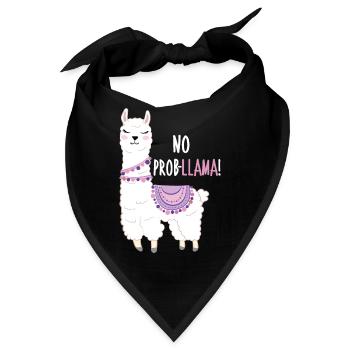 Kein ProbLlama Lama Funny Animal Cartoon - Bandana - Schwarz - Vorne
