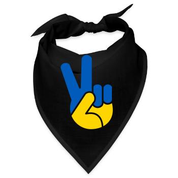 Ukraine Peace Hand Zeichen - Bandana - Schwarz - Vorne