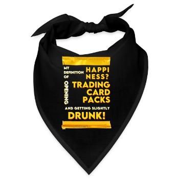 Trading Cards and Drinks Glück Geschenk lustig - Bandana - Schwarz - Vorne