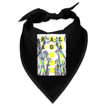 Malaga Spanien Stadt Skyline Heimat Liebe Urlaub - Bandana - Schwarz - Vorne