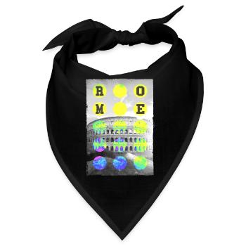 Rom Rome Italien Stadt Skyline Heimat Liebe Urlaub - Bandana - Schwarz - Vorne