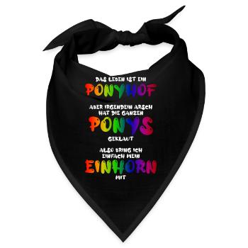 Das Leben ist ein Ponyhof - Bandana - Schwarz - Vorne