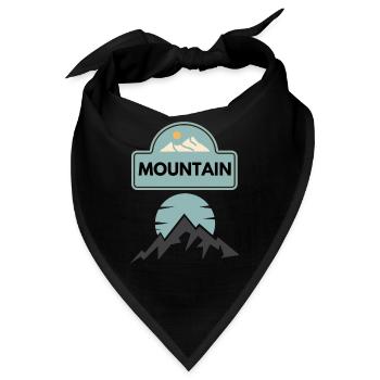 Vintage Sonne Berge für Bergsteiger und Wanderer - Bandana - Schwarz - Vorne