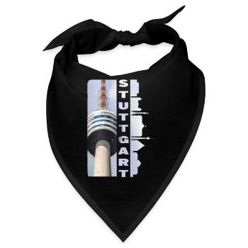 Stuttgart Deutschland Stadt Skyline Heimat Liebe - Bandana - Schwarz - Vorne