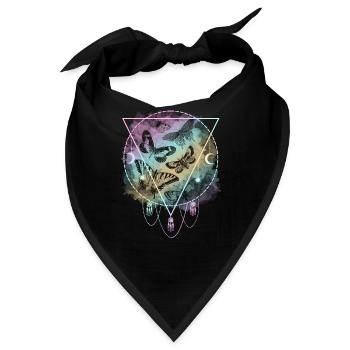 Bunte Schmetterlinge Pastel Goth - Bandana - Schwarz - Vorne