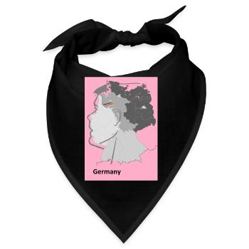 Deutschland im Farbverlauf mit Künstlermotiv - Bandana - Schwarz - Vorne