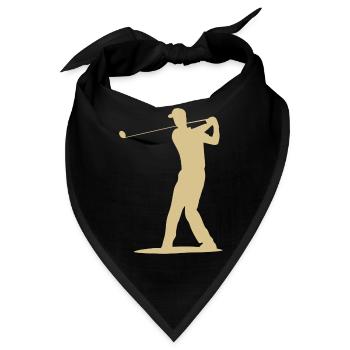 Golfer Abschlag Silhouette - Herren Design - Bandana - Schwarz - Vorne
