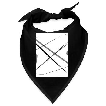 Linien und Punkte - Bandana - Schwarz - Vorne