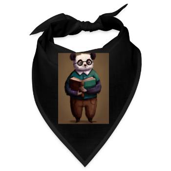 Bibliothekar Panda - Bandana - Schwarz - Vorne