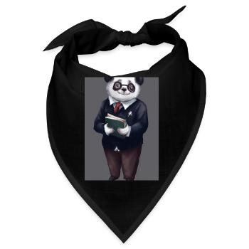 Bibliothekar Panda - Bandana - Schwarz - Vorne