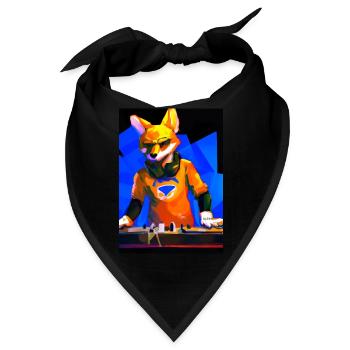 Fox am DJ-Pult - Bandana - Schwarz - Vorne