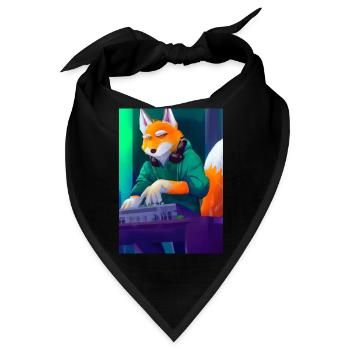 Fox am DJ-Pult - Bandana - Schwarz - Vorne