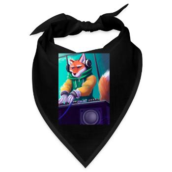 Fox am DJ-Pult - Bandana - Schwarz - Vorne