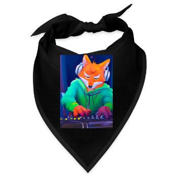 Fox am DJ-Pult - Bandana - Schwarz - Vorne