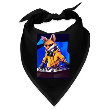 Fox am DJ-Pult - Bandana - Schwarz - Vorne