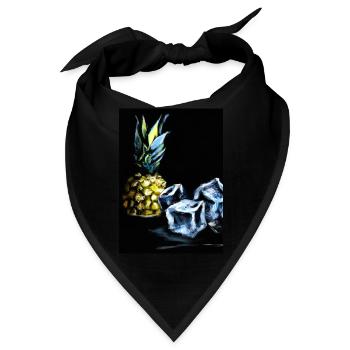 Ananas und Eiswürfel - Bandana - Schwarz - Vorne
