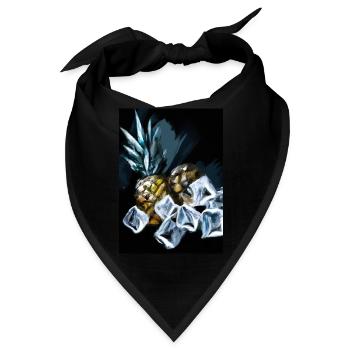 Ananas und Eiswürfel - Bandana - Schwarz - Vorne