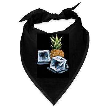 Ananas und Eiswürfel - Bandana - Schwarz - Vorne