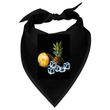 Ananas und Eiswürfel - Bandana - Schwarz - Vorne