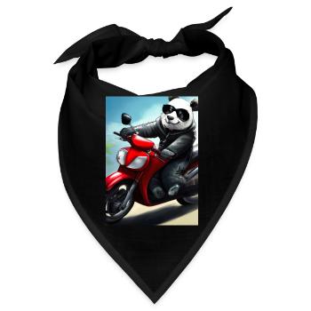 Motorrad-Panda - Bandana - Schwarz - Vorne