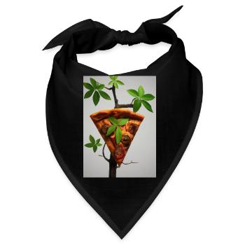 Wachsende Pizza - Bandana - Schwarz - Vorne
