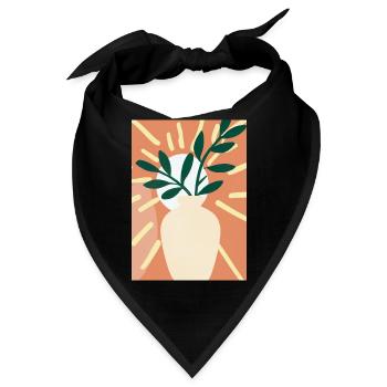 Florale Blumenformen - Bandana - Schwarz - Vorne
