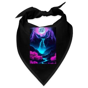 Mystischer Wasserfall - Bandana - Schwarz - Vorne