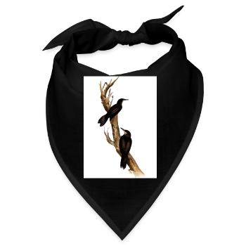 Vögel auf einem Zweig - Bandana - Schwarz - Vorne